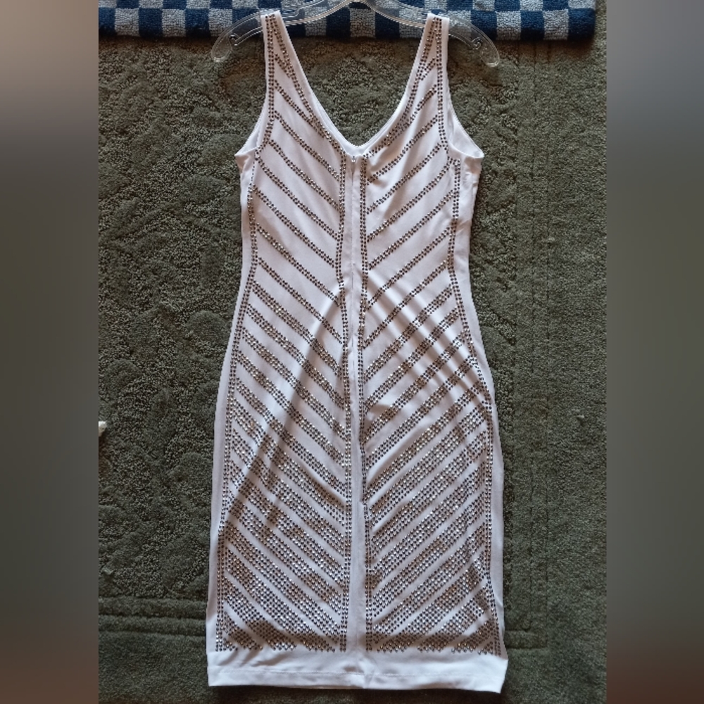 White Rhinestone Dress - Picture 3 of 5